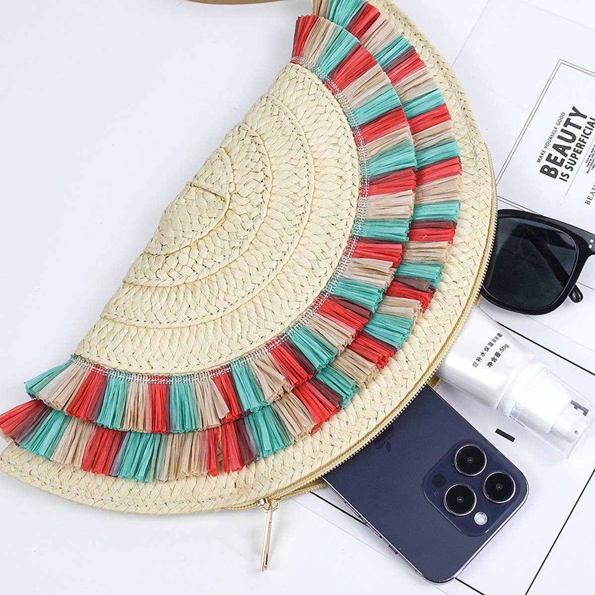 RETRO CASUAL STRAW TASSEL HANDBAG_CWAB2007