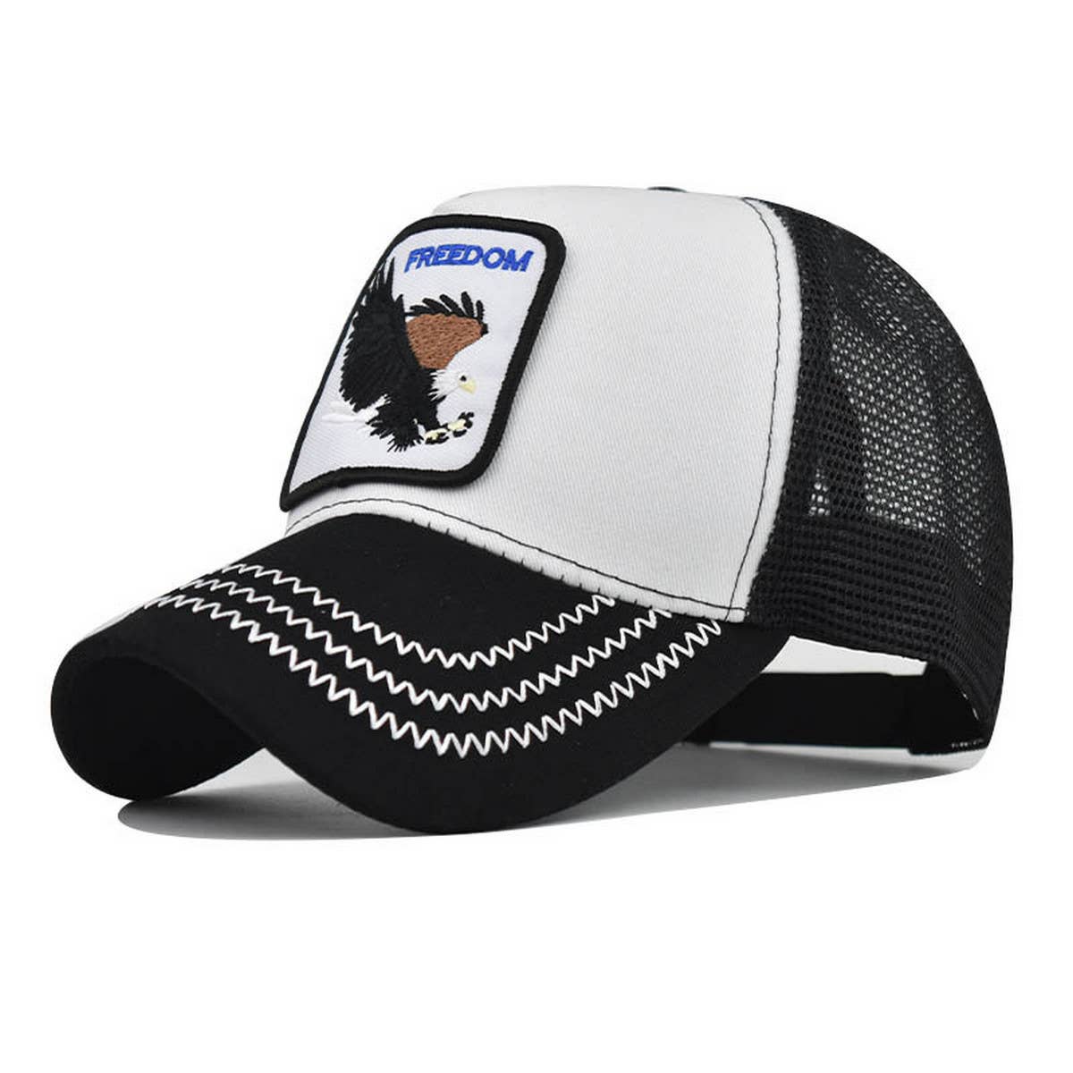 SUMMER NEW ANIMAL EMBROIDERED MESH TRUCKER HAT_CWAH1361