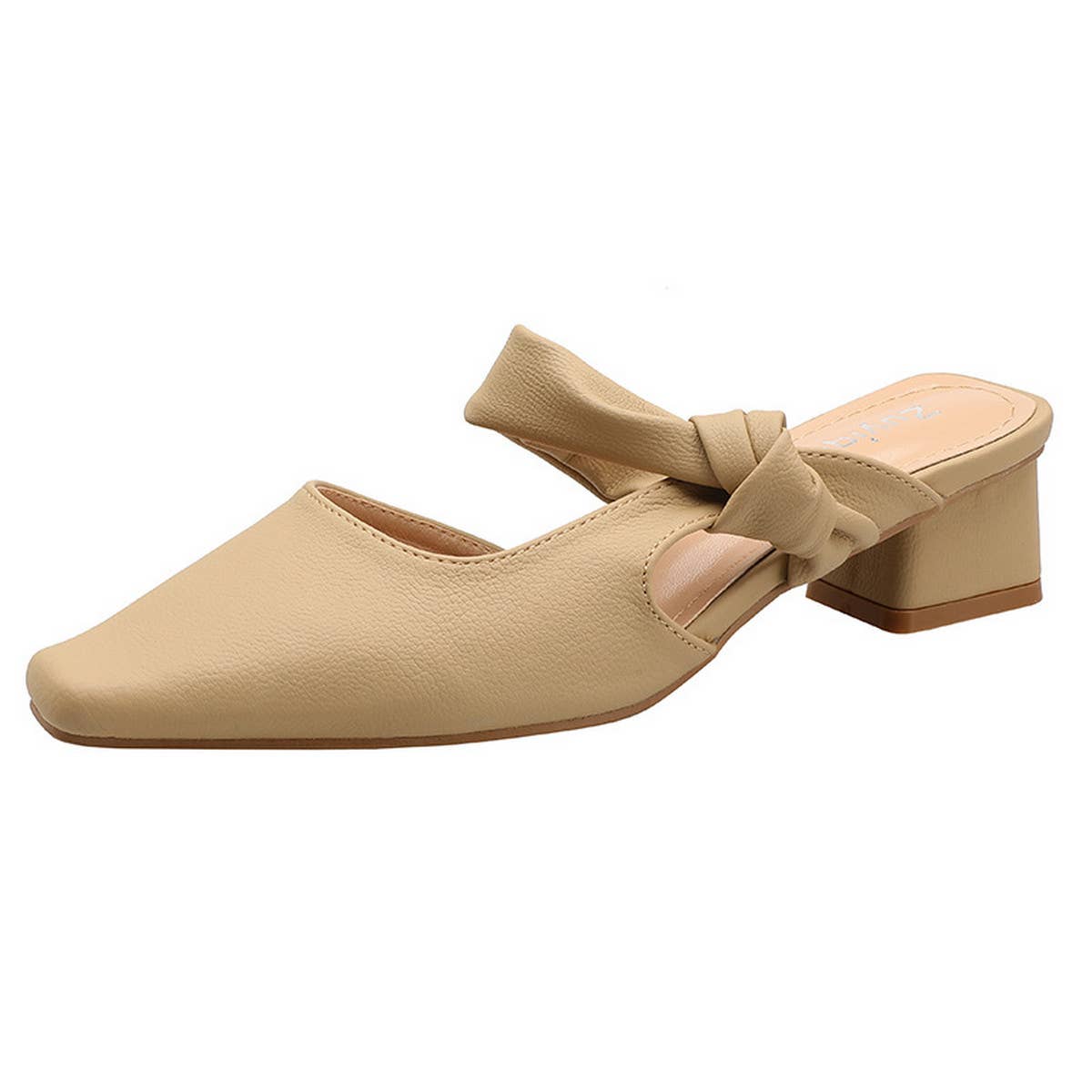 SIMPLE SQUARE TOE SQUARE TOE MULES WITH THICK HEEL_CWSHS0711