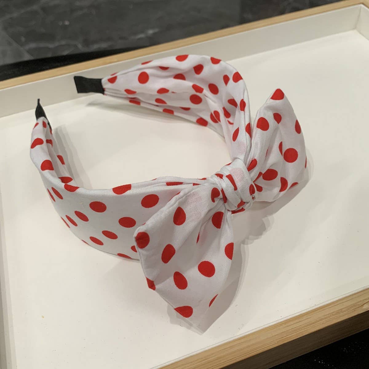 FRENCH STYLE BIG BOW DOT SIMPLE HEADBAND