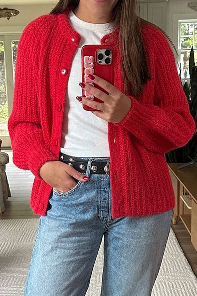 CWOCAL00749_CASUAL SIMPLE BUTTON LONG SLEEVE SHIRT SWEATER