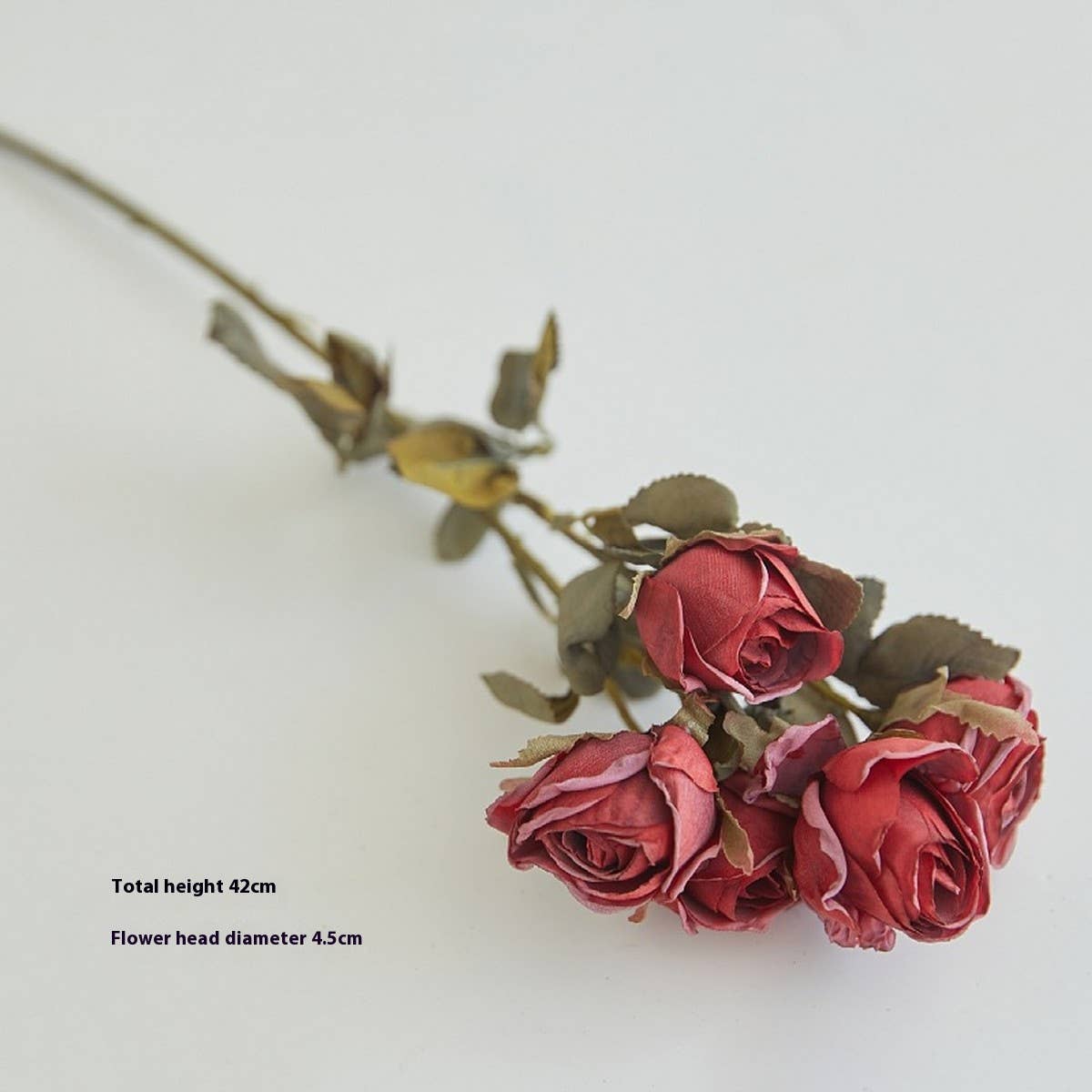 Faux 5-Head Withered Rose with Burnt Edge Look