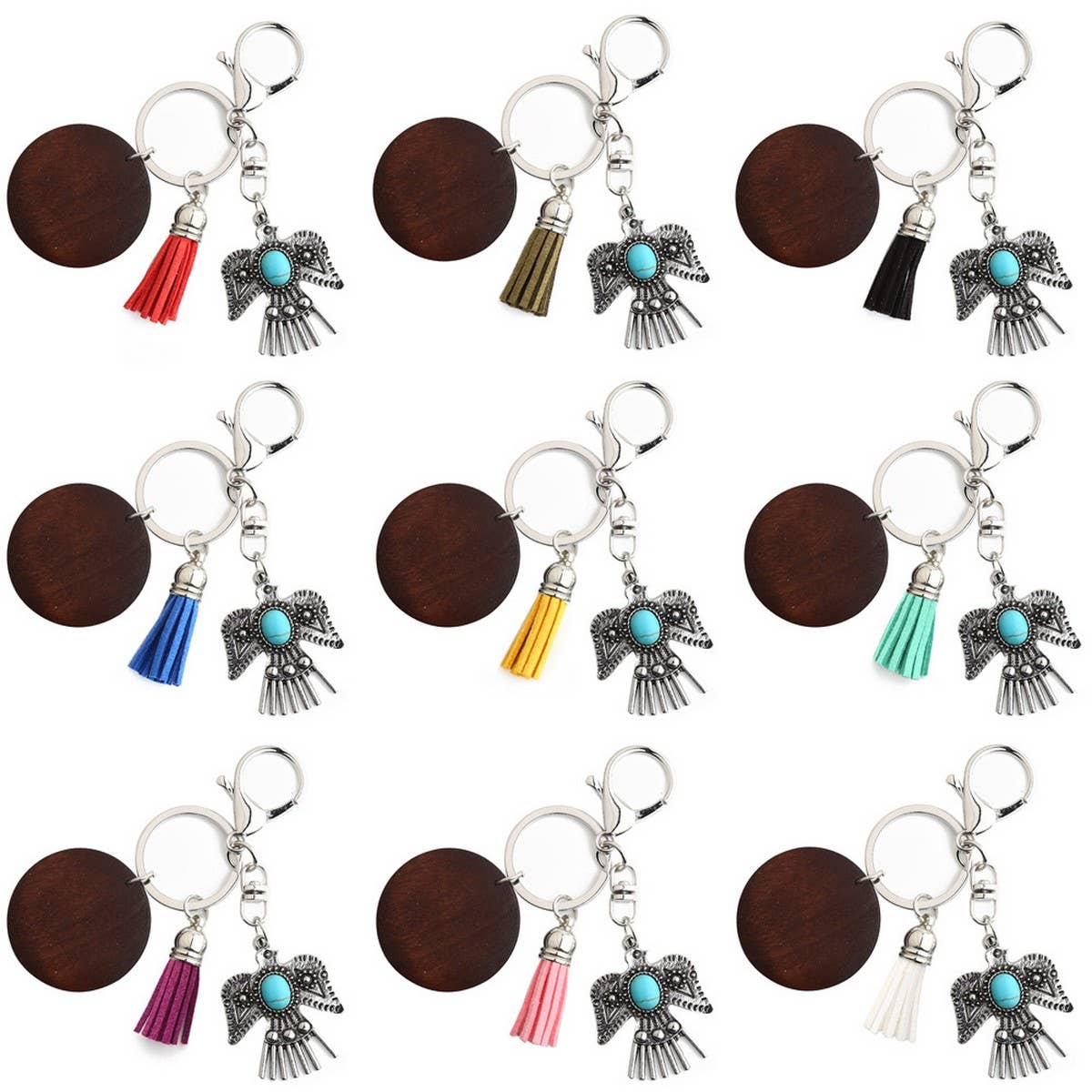 Boho Western Eagle Keychain with Alloy Pendant_CWAB5086