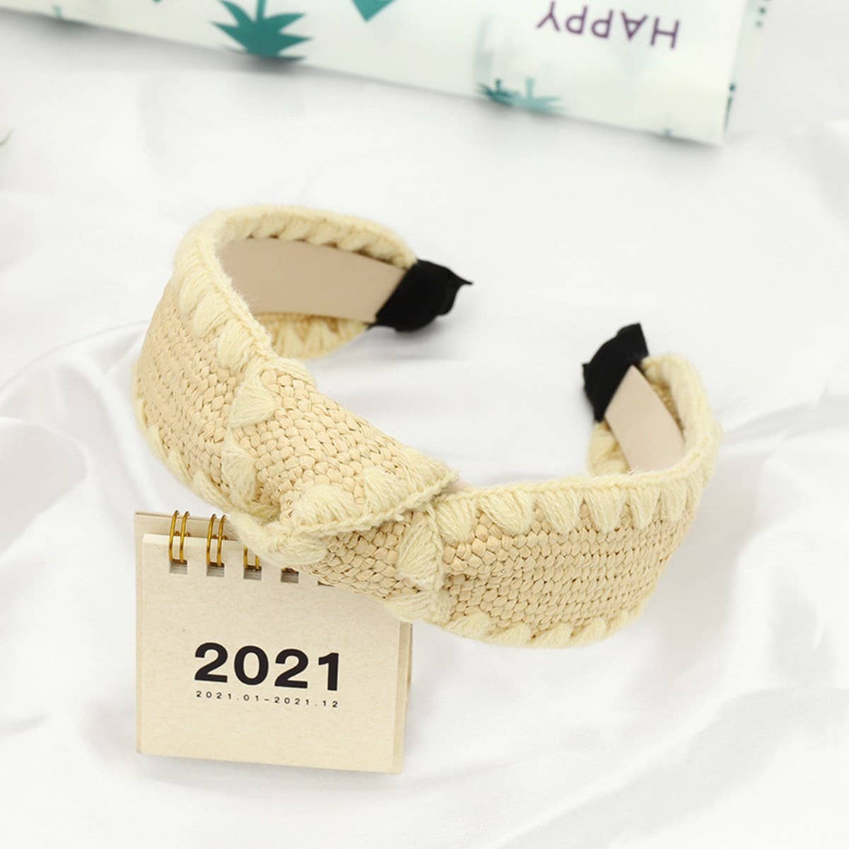 RAFFIA SIMPLE COLOR-BLOCKED KNOTTED HEADBANDS_CWAHA1160