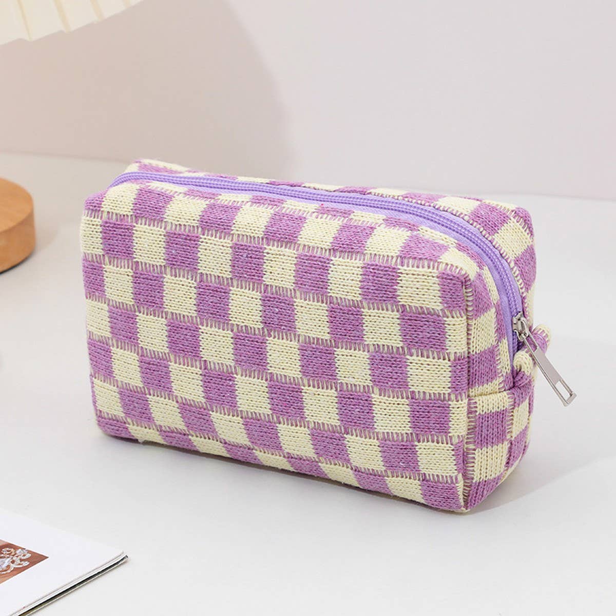 KNITTED LARGE CAPACITY COSMETIC BAG STORAGE BAG_CWAB1214