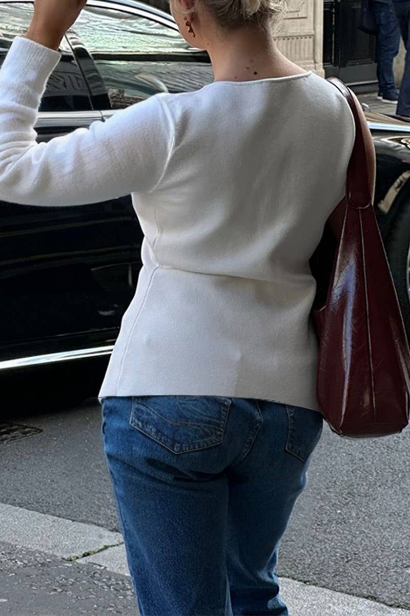 CWOCAL00755_LONG-SLEEVED BUTTON-DOWN KNIT TOP