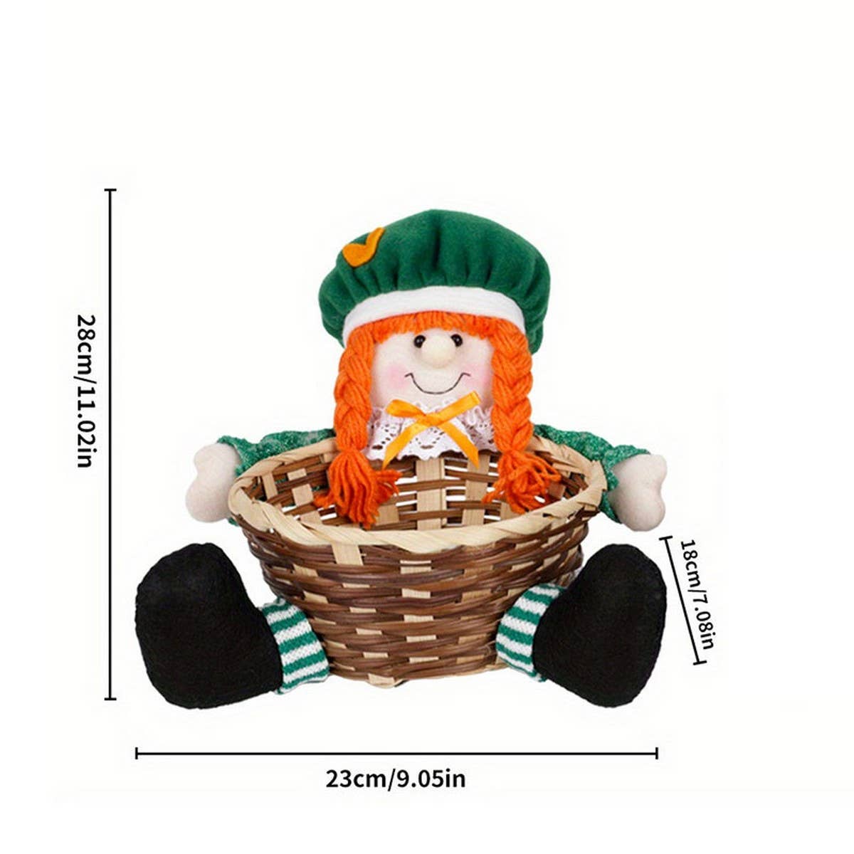 ST. PATRICK'S DAY PARTY GNOME WITH BASKET DOLL_CWMM3438