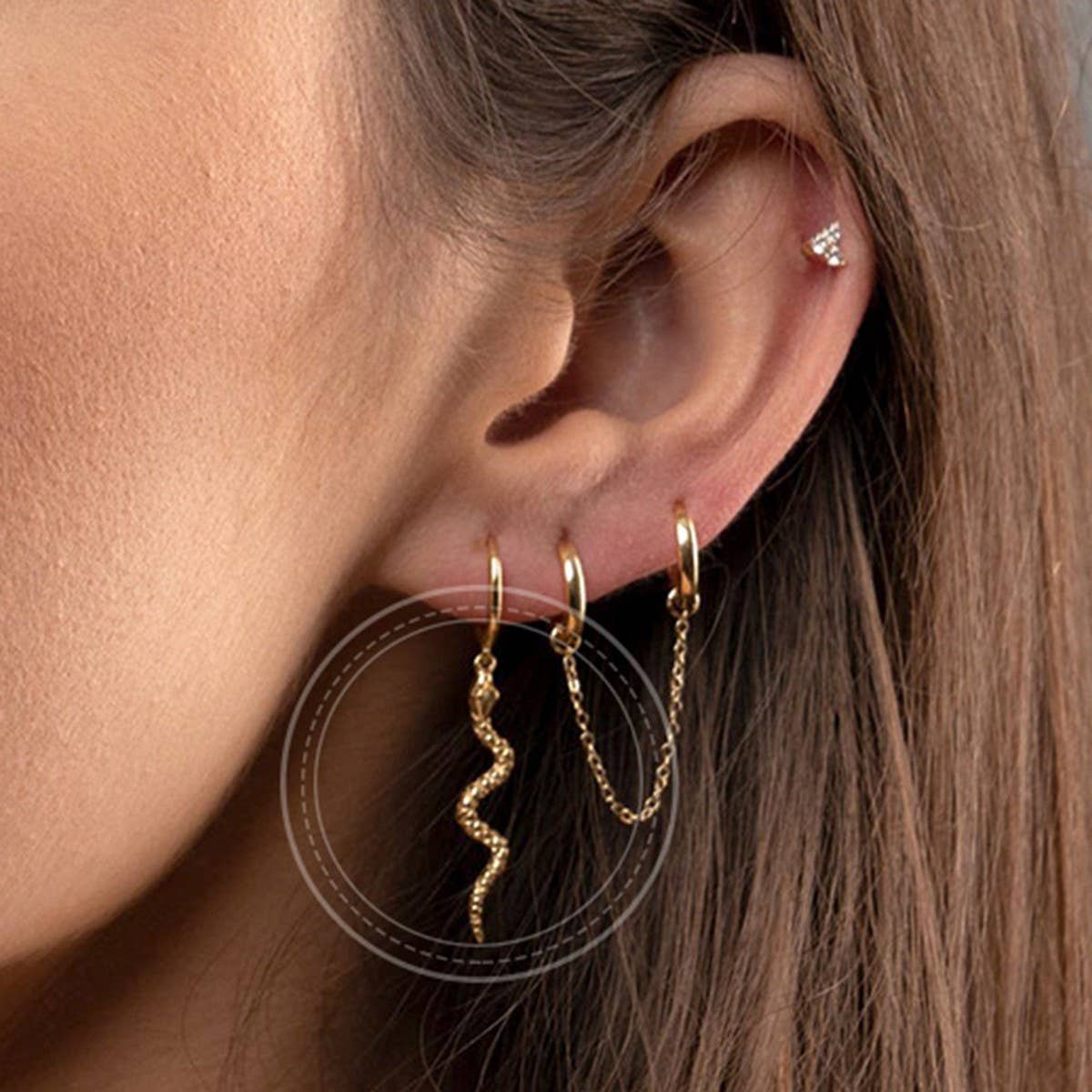 PERSONALIZED EXAGGERATED LONG SNAKE EARRINGS_CWAJE1725