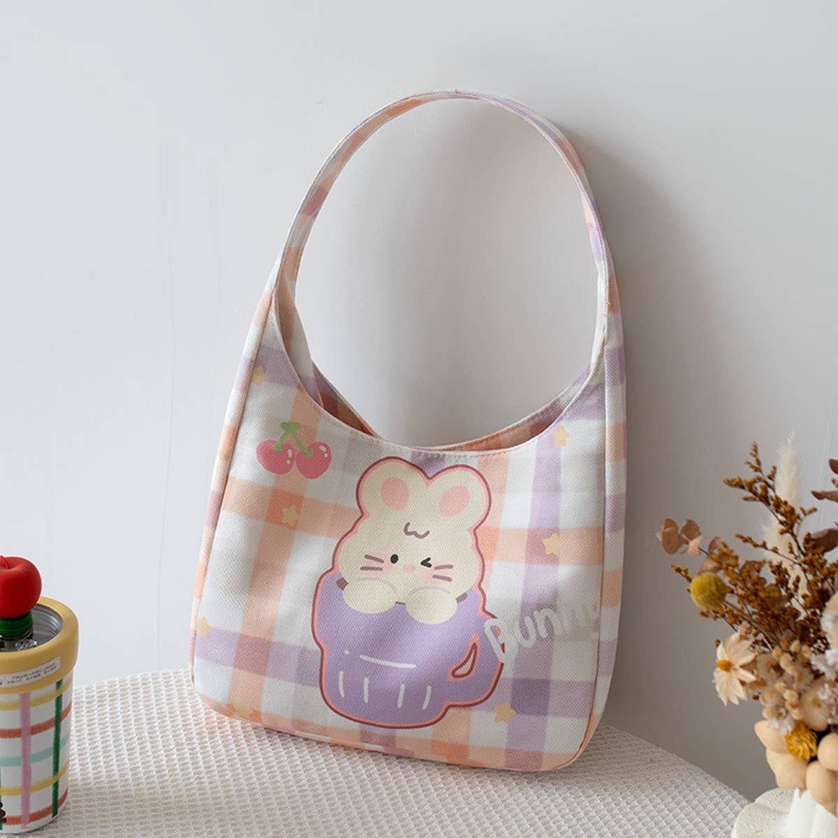 Original Large Striped Canvas Tote Bag for Women_CWAB5632