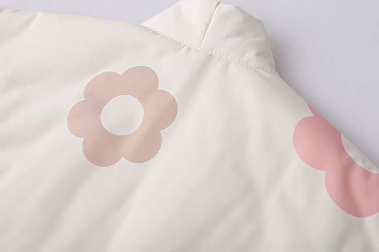 STYLISH PRINTED STAND-UP COLLAR PADDED JACKET