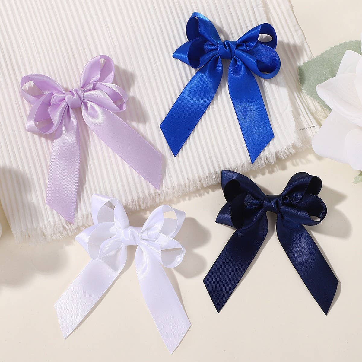 Handmade Double Ribbon Bow Baby Hair Clip