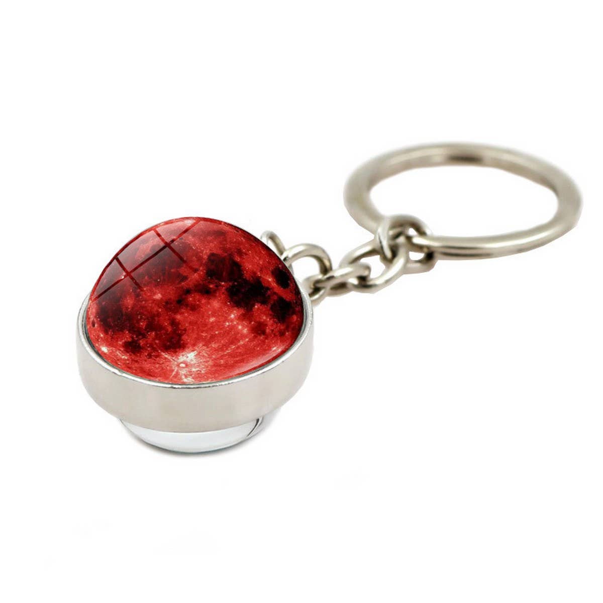 COSMIC MOON CRYSTAL GLASS BALL KEYCHAIN PENDANT