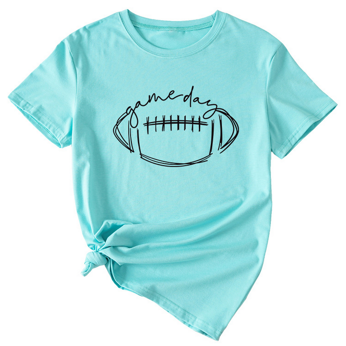 Women??¢s Casual Tee with Fun Football Print_CWDSD8368