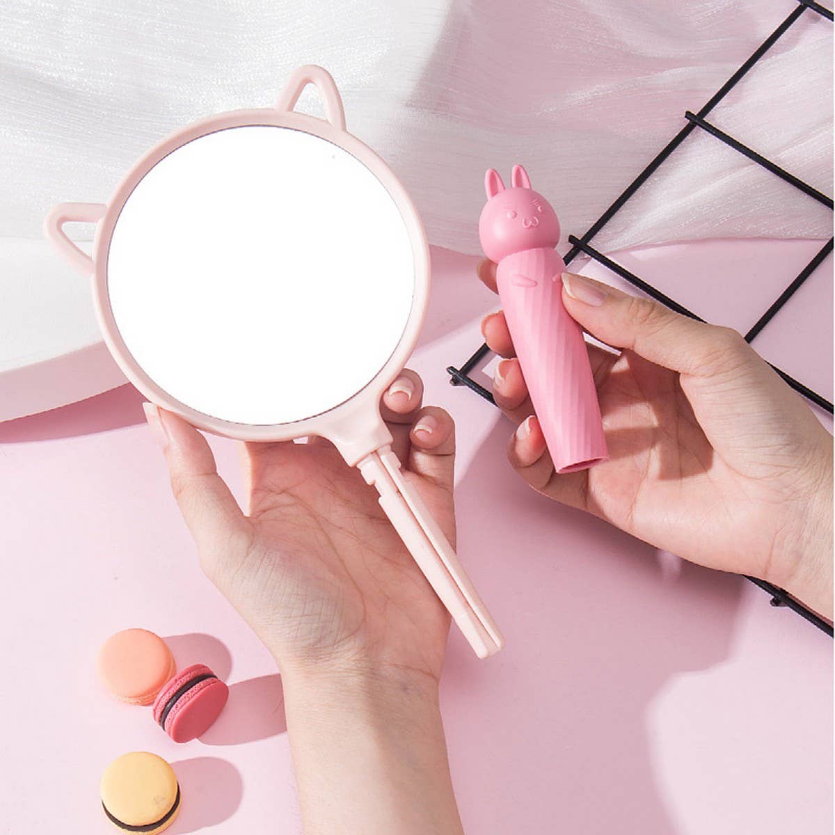 CWMM6946_CARTOON DETACHABLE SINGLE-SIDED HANDHELD MIRROR