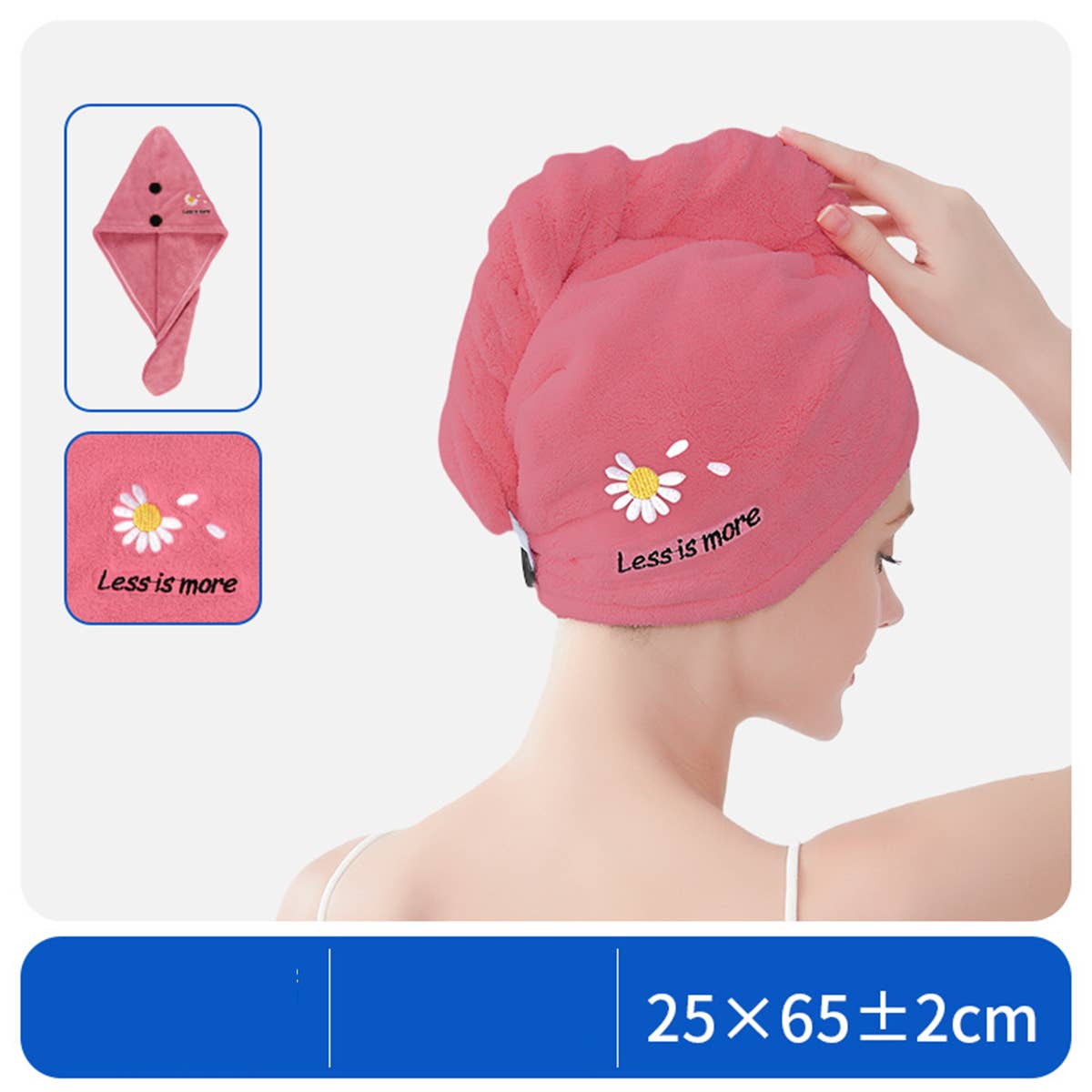 CWMM8345_CARTOON EMBROIDERY THICKENED HOUSEHOLD SHOWER CAP