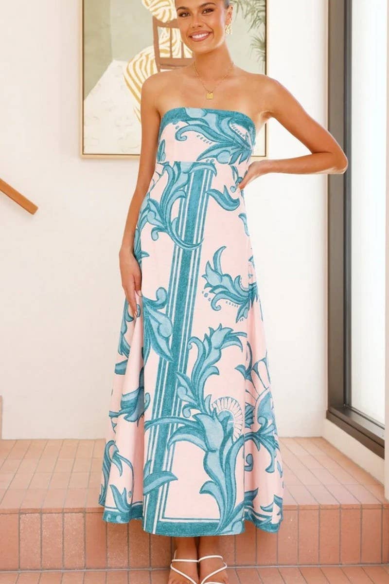 CWDMD5915_SLIM FIT TEMPERAMENT A-LINE SUSPENDER TUBE DRESS