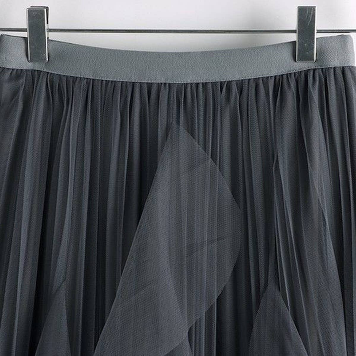 TULLE SKIRT MID-LENGTH HIGH WAIST PLEATED SKIRT