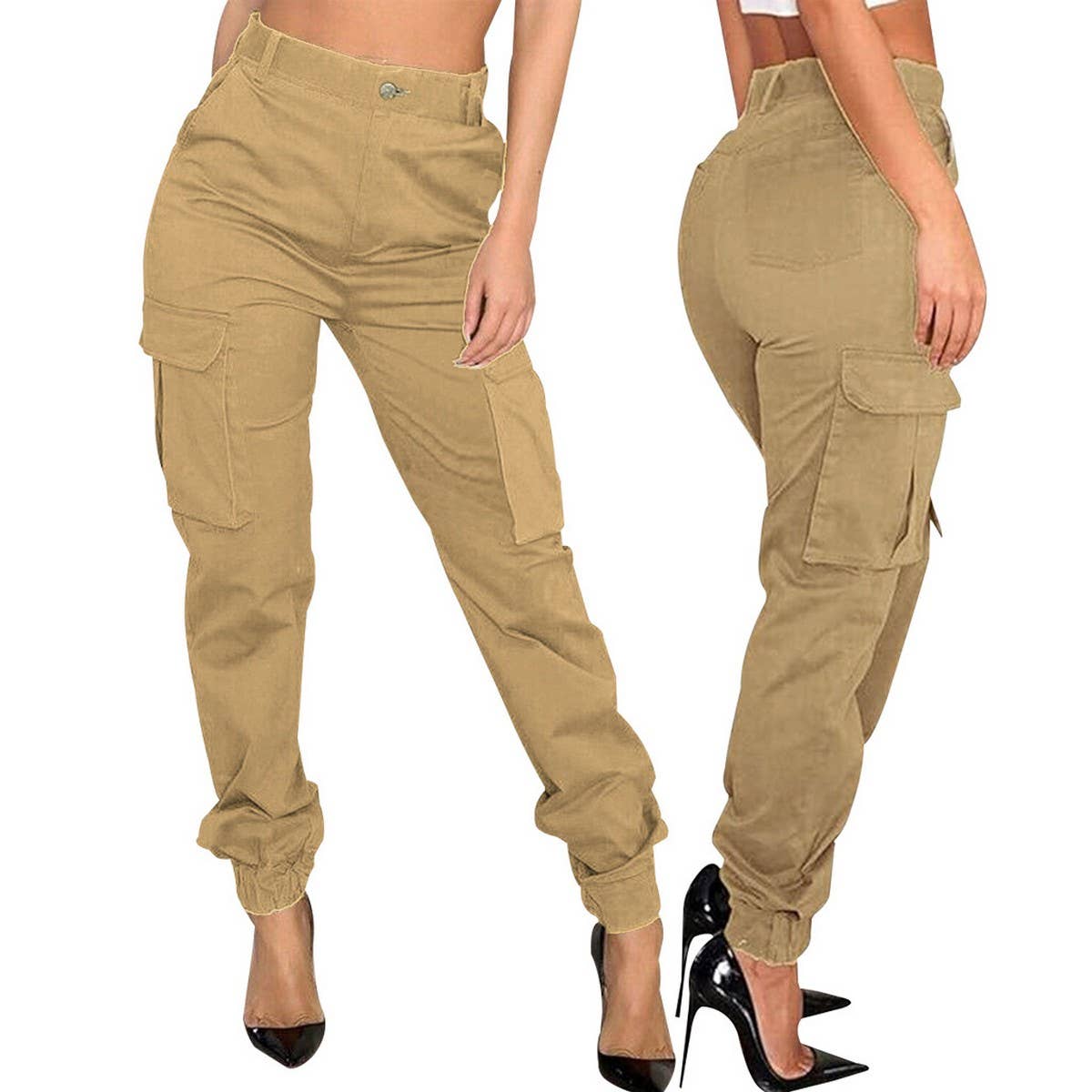 WOMENS SLIM FITTING CAMOUFLAGE PRINTED PANTS_CWBLP0383