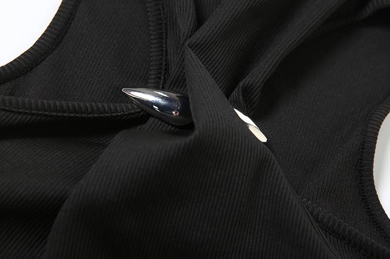 Solid-color crop top with a slim neckline