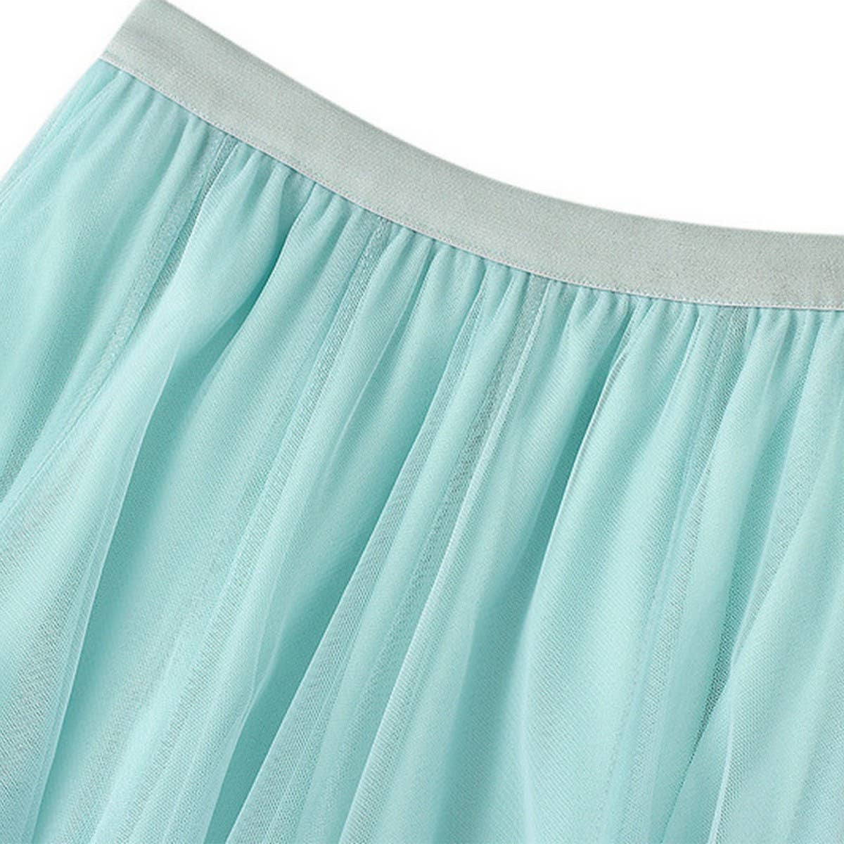 High-Waist Tulle A-Line Pleated Midi Skirt