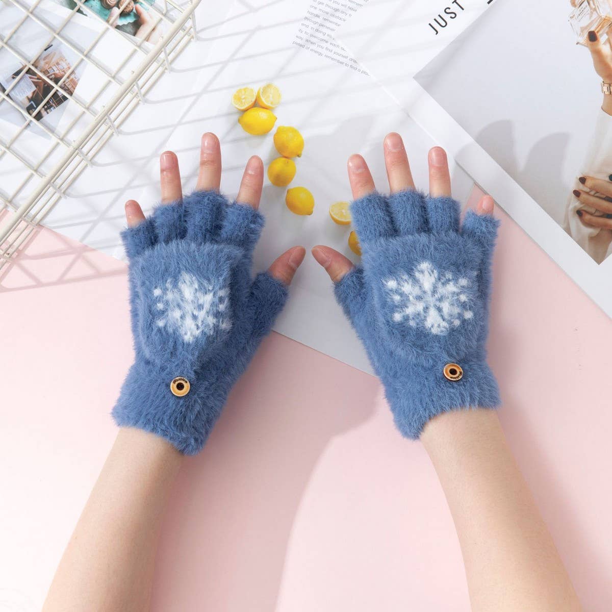 WINTER WARM HALF FINGER FLAP GLOVES_CWAG0163