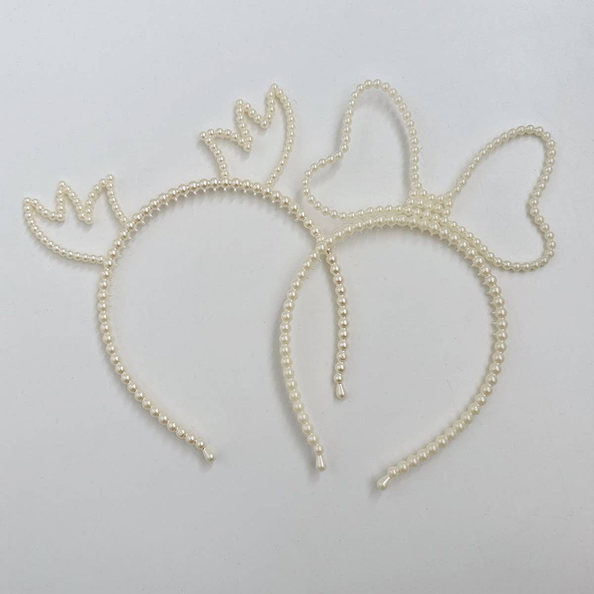 Vintage Pearl Antler Bow Headband for Girls