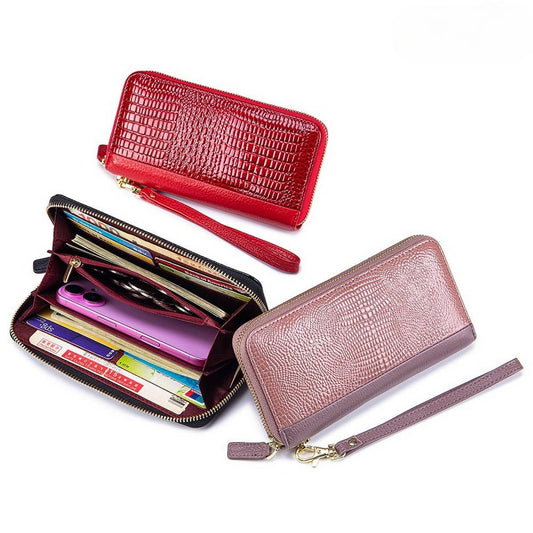 Women¡¯s Croc Leather Long Wallet ? Large Clutch_CUAB00402