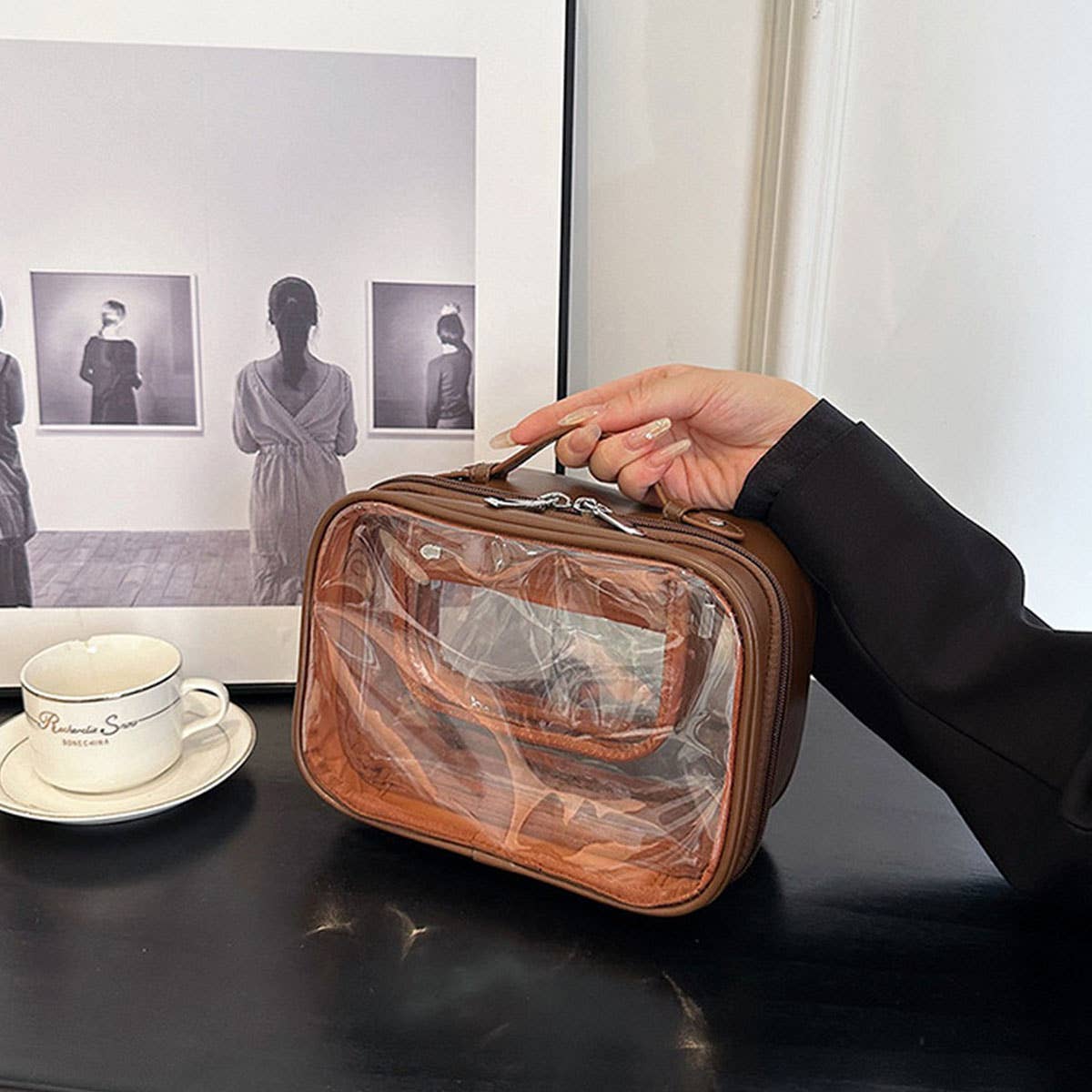 TRANSPARENT PORTABLE SIMPLE FASHION COSMETIC BAG_CWAB4452