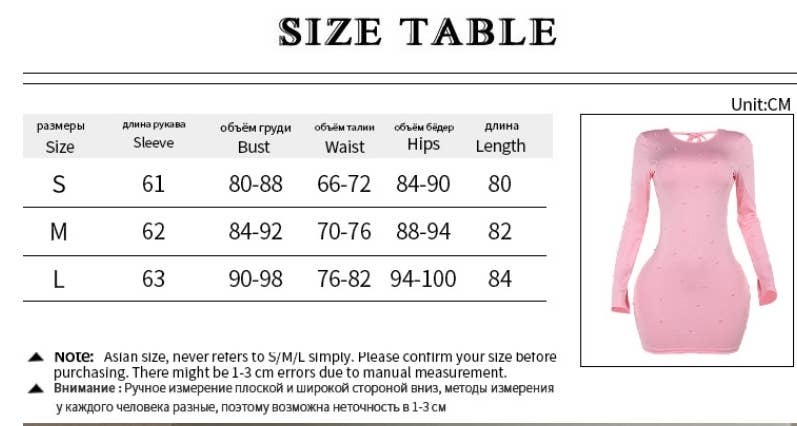 CWDSD7675_BEADED BACKLESS LONG SLEEVE BODYCON MINI DRESS