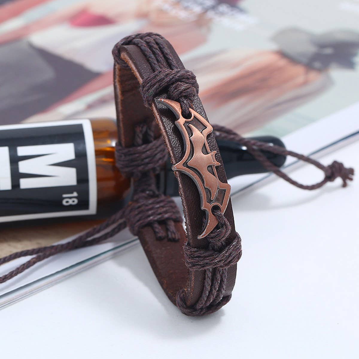 NEW CREATIVE BRAIDED COWHIDE ALLOY BRACELET