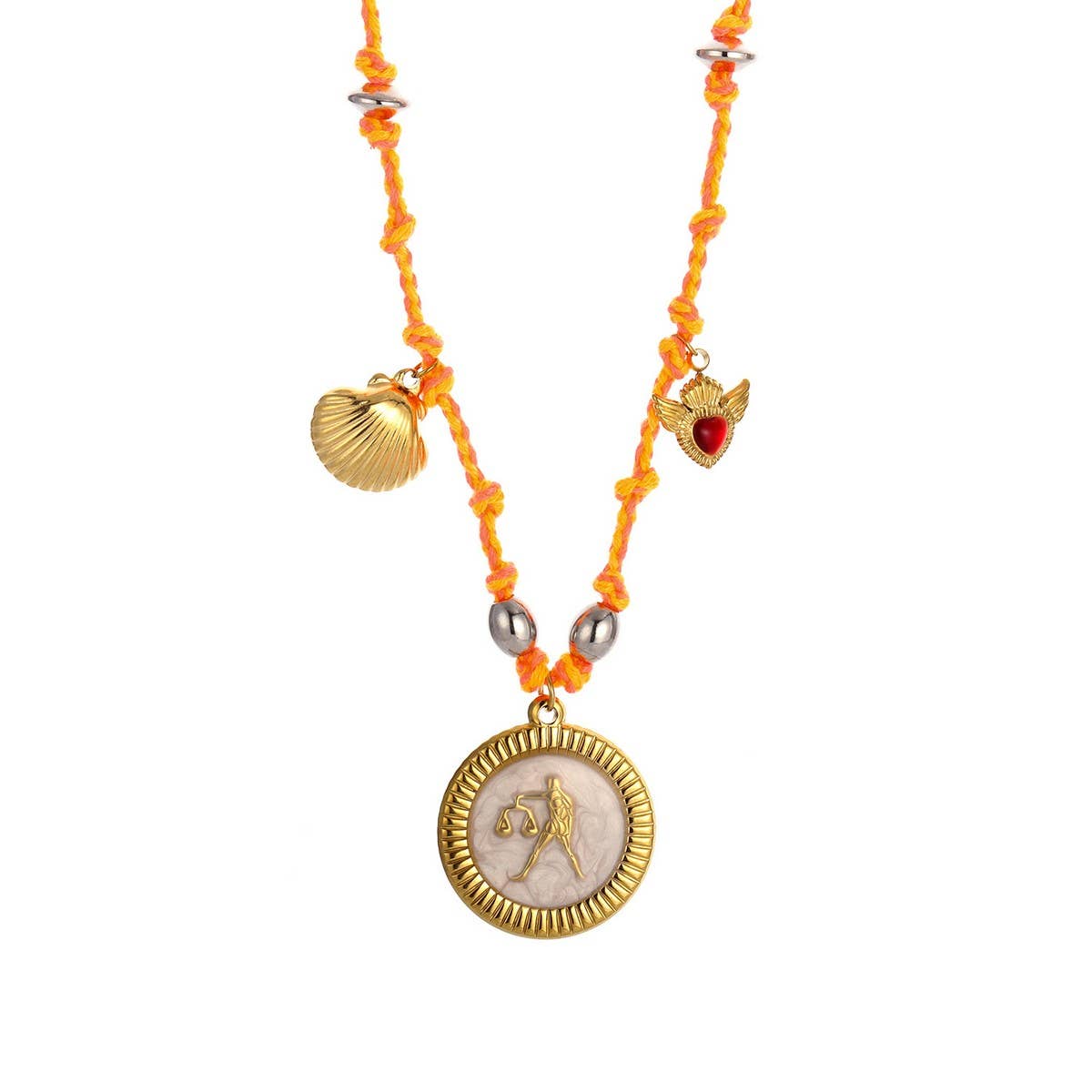 Handmade Zodiac Necklace with Enamel Charms