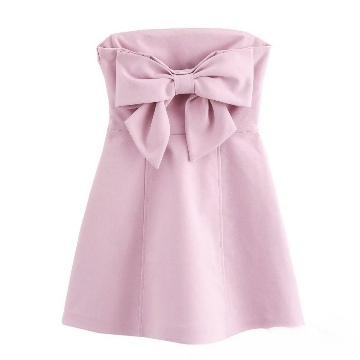 Bowknot Strapless Mini Dress - French Casual Chic_CWDMD5804