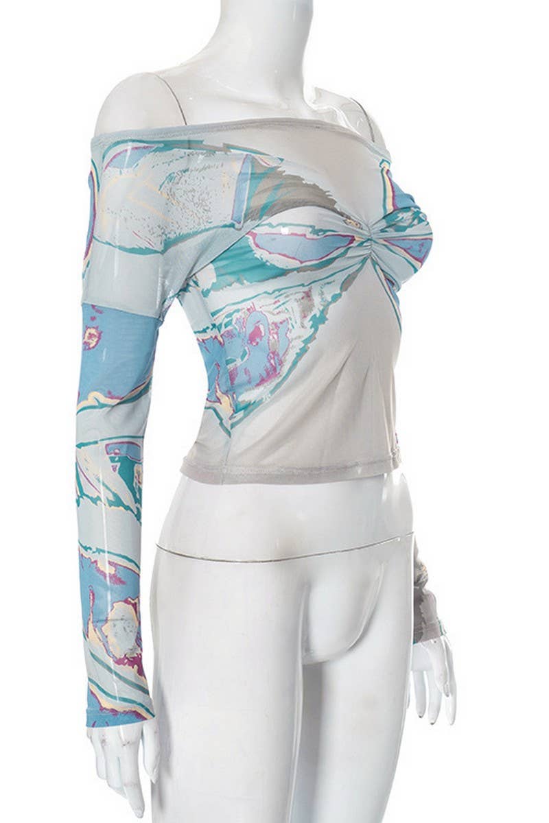 Casual pullover printed long-sleeved T-shirt_cwtbll1766