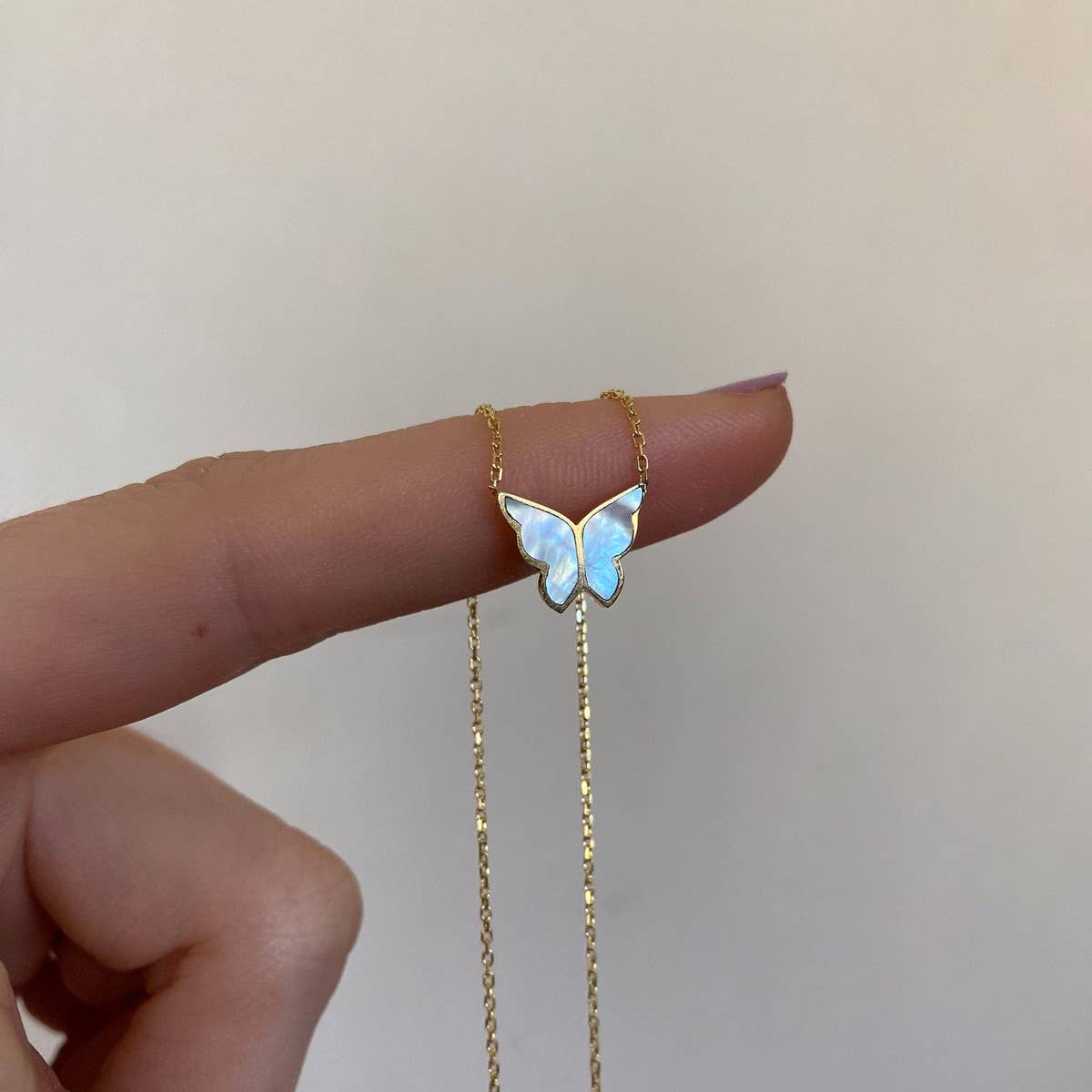 Fashion Titanium Steel Butterfly Clavicle Necklace_CWMM5662