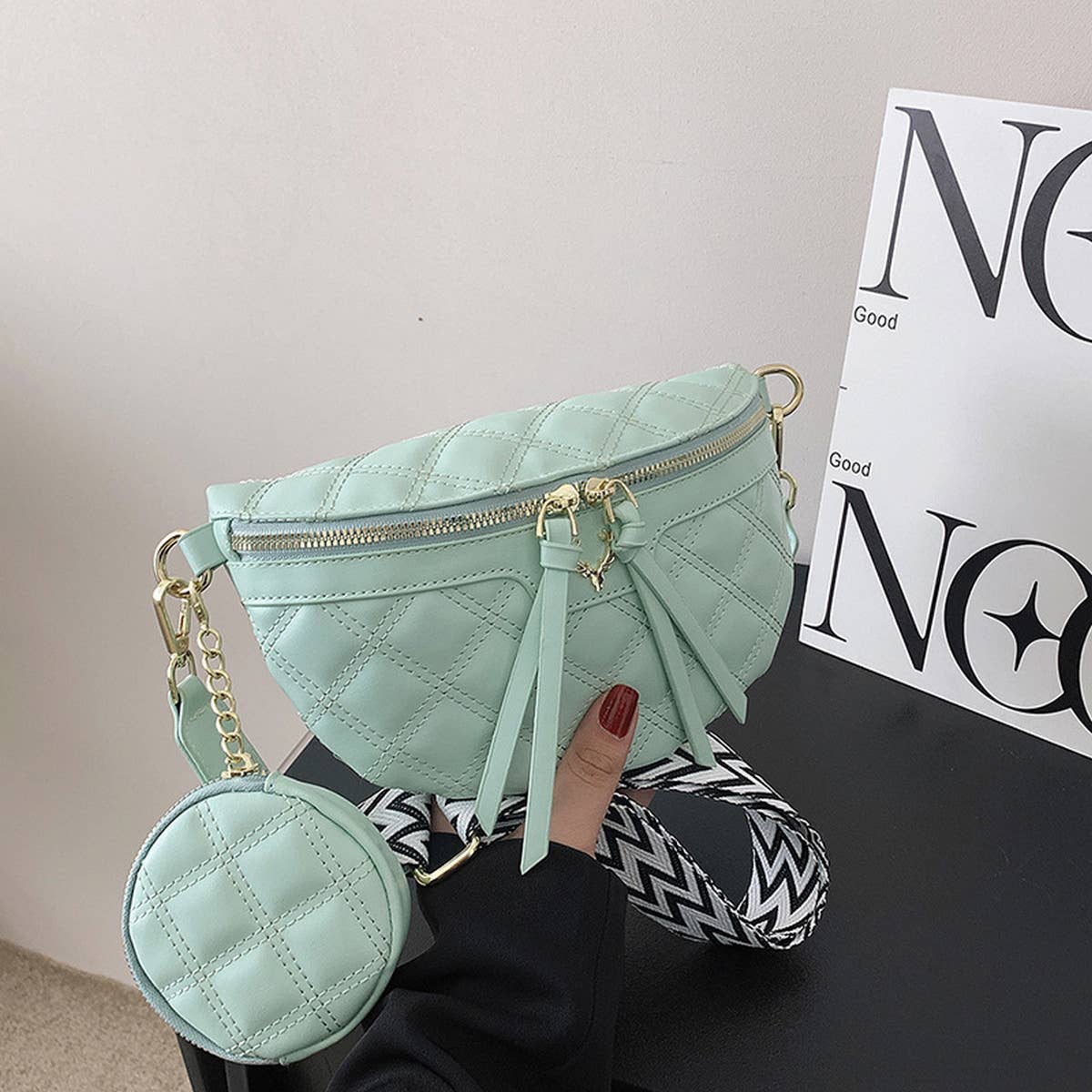 SIMPLE POPULAR RIBBED CHEST BAG AND CROSSBODY BAG_CWAB2081