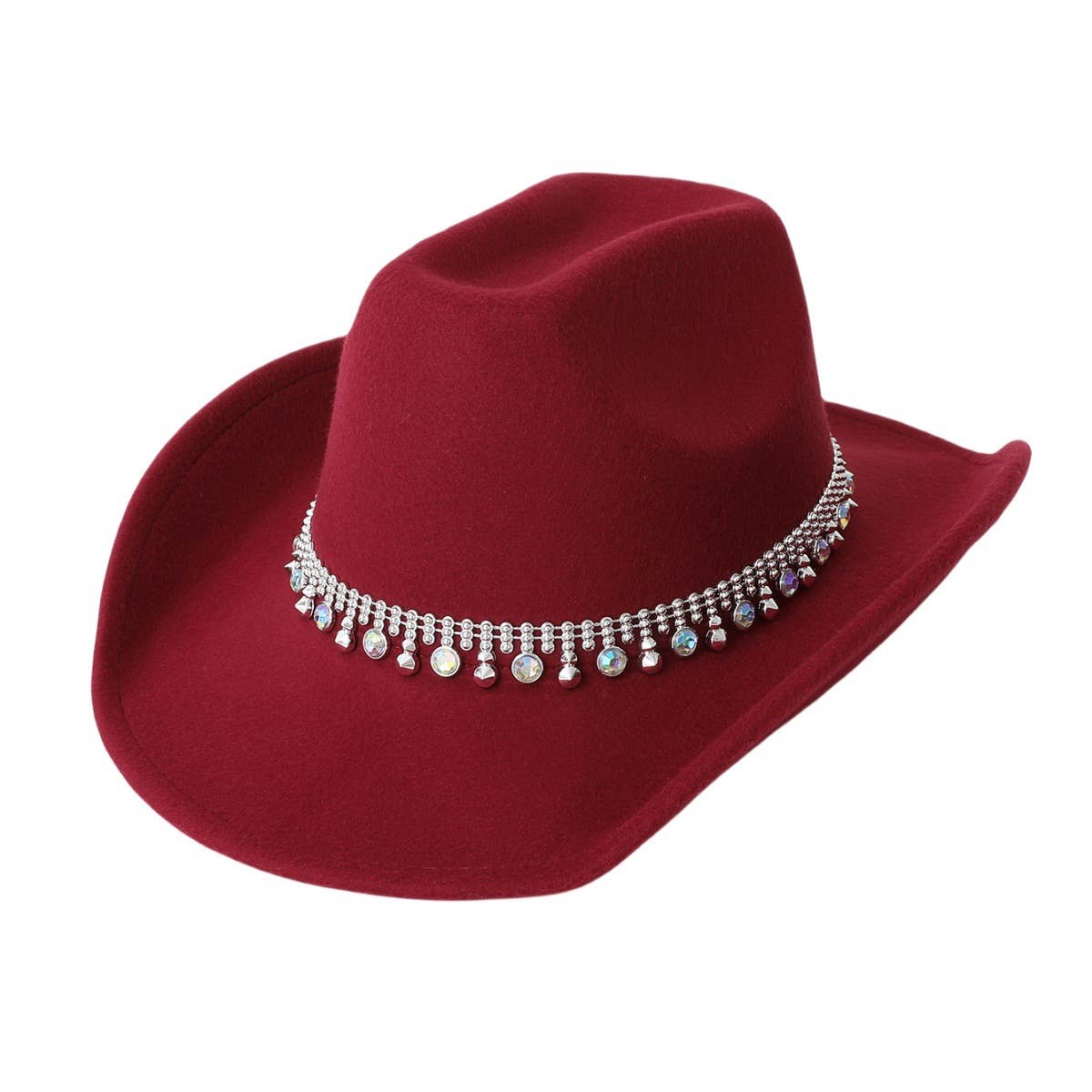 Unisex Western Cowboy Hat with Colorful Rhinestones_CWAH3644