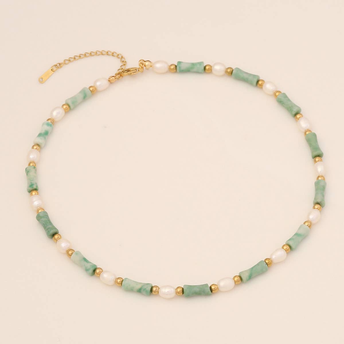 FASHION PEARL BAMBOO NATURAL STONE NECKLACE_CWAJE0652