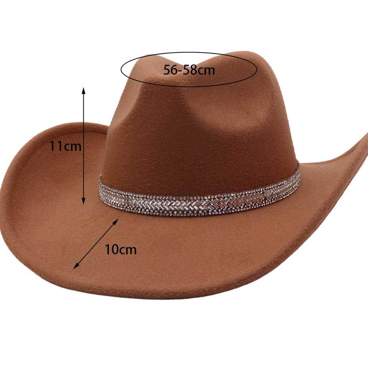 Unisex Wool Cowboy Fedora Ethnic Style Hat_CWAH04404
