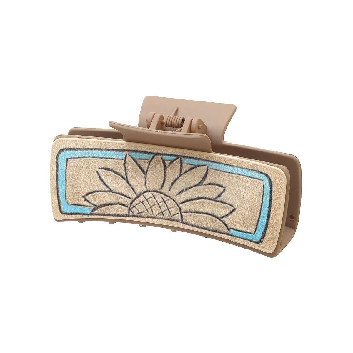 Western Leather Sunflower Poker Hair Claw