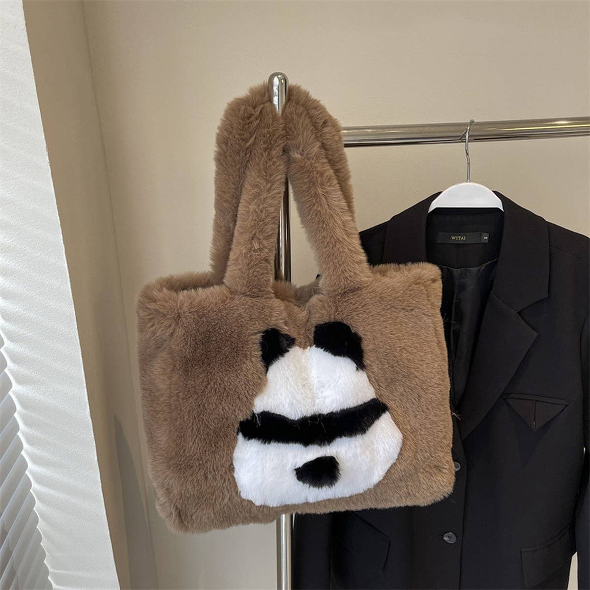 WINTER CUTE CASUAL HANDBAG SHOULDER PLUSH BAG_CWAB3939