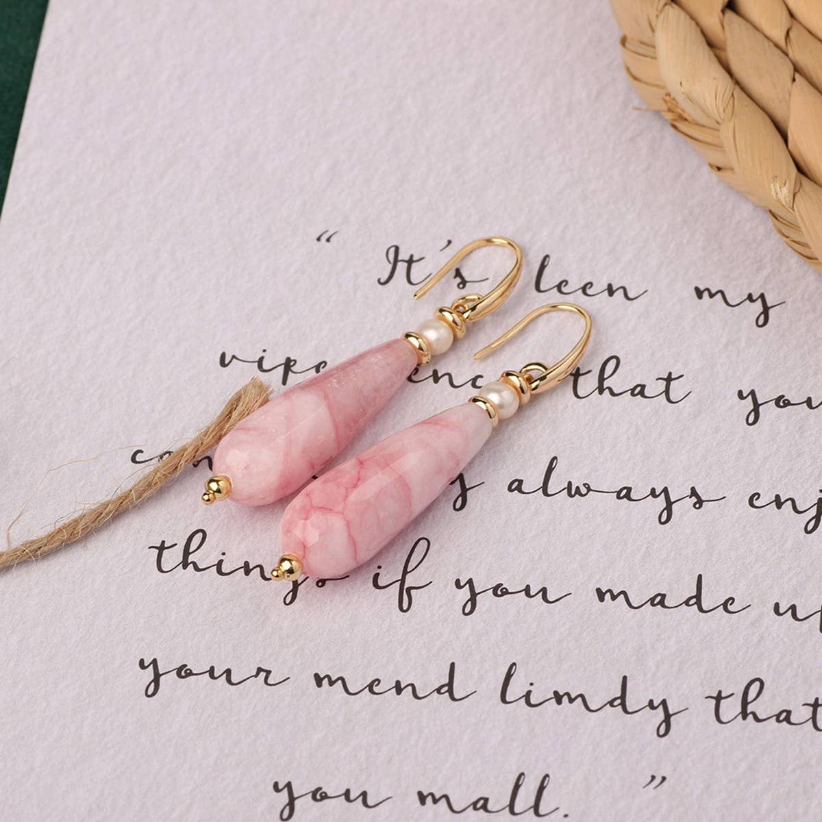 HIGH-GRADE NATURAL STONE WOVEN COLORFUL EARRINGS