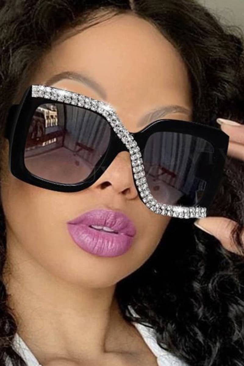 S SHAPED DIAMOND SUNGLASSES