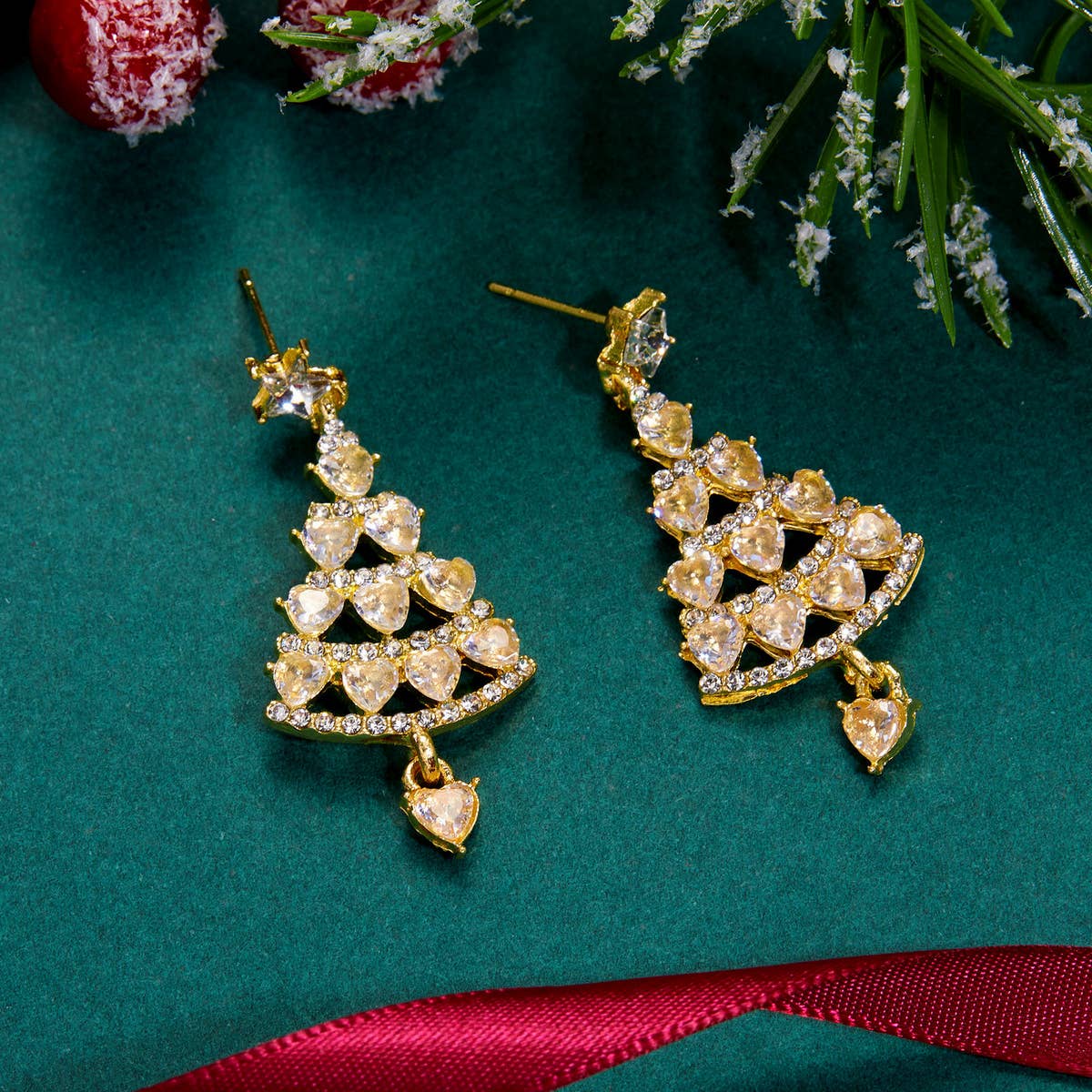 ALL-MATCH CASUAL CHRISTMAS TREE EARRINGS_CWAJE2399