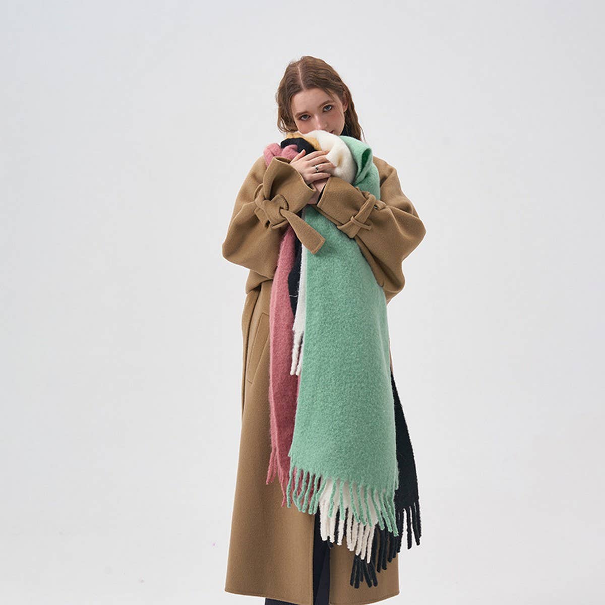 Wool Blend Solid Scarf ??Soft Warm Winter Wrap_CWASC2319