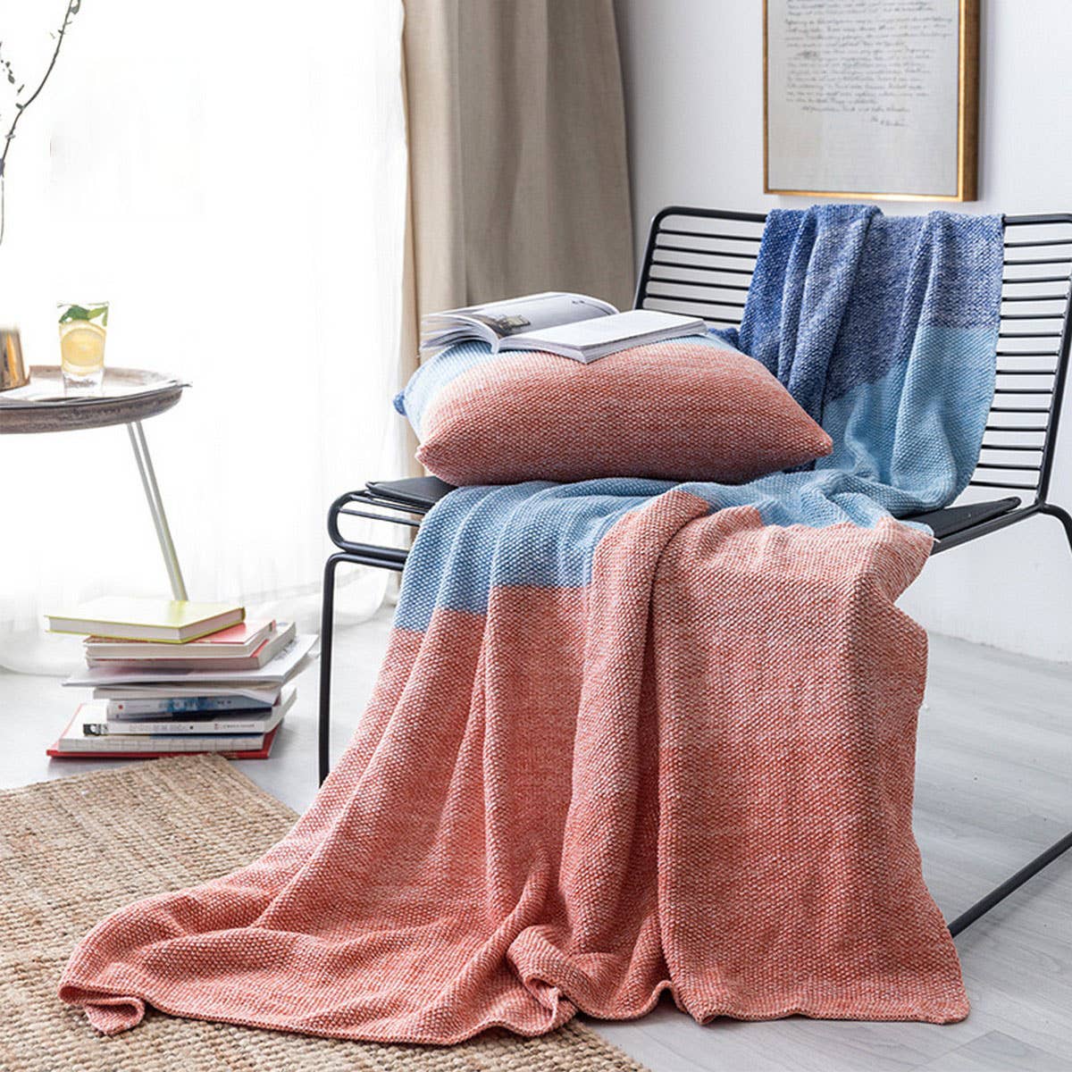 NEW FOUR-COLOR GRADIENT THROW BLANKET SOFA COVER