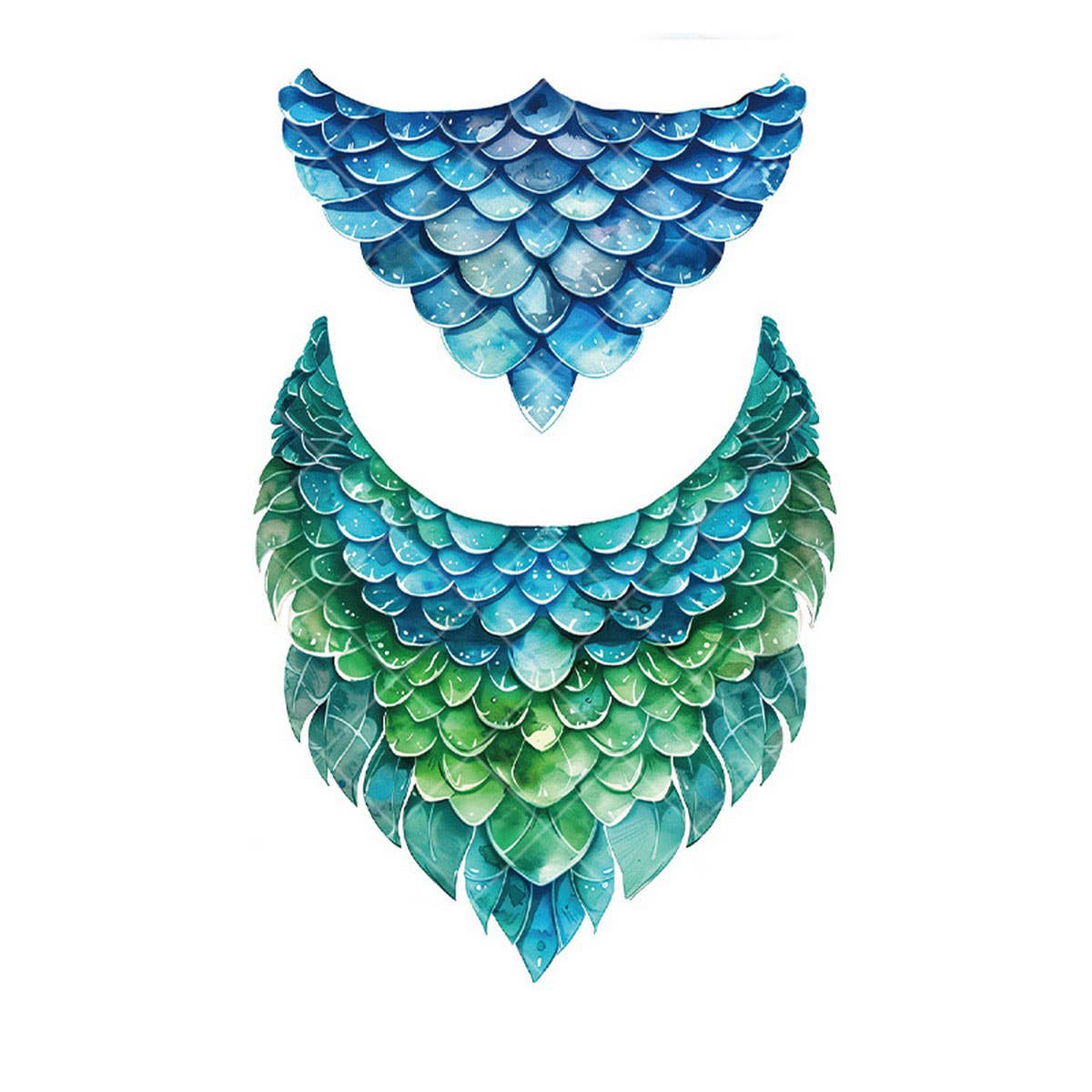 Summer Mermaid Scale Tattoo Stickers Waterproof_CWMM8368