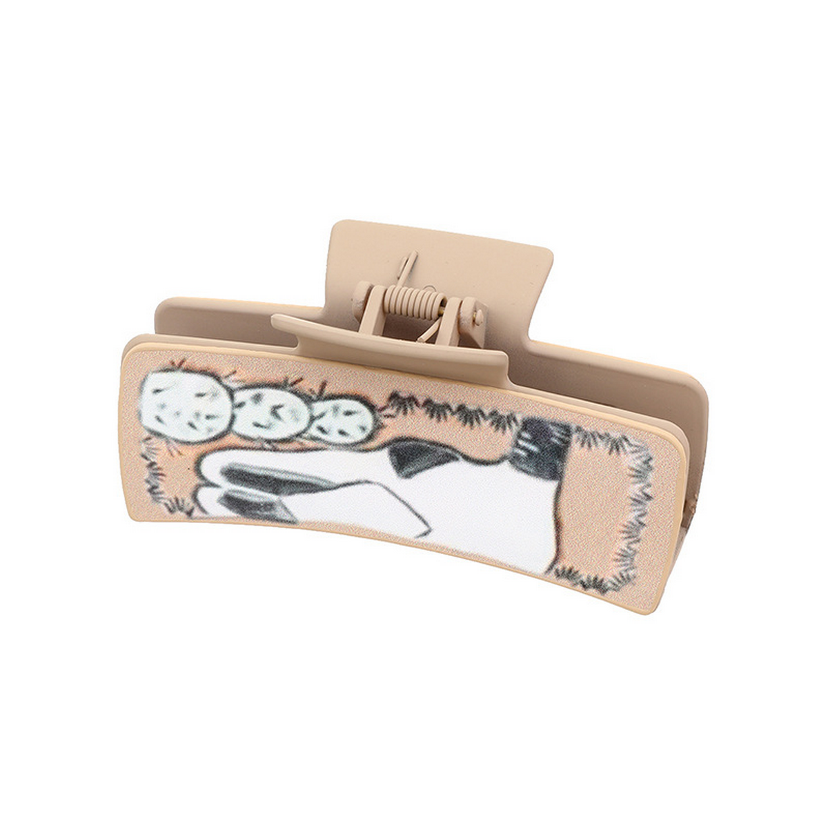 Western Bull Head Hair Claw - Cactus Leather Clip