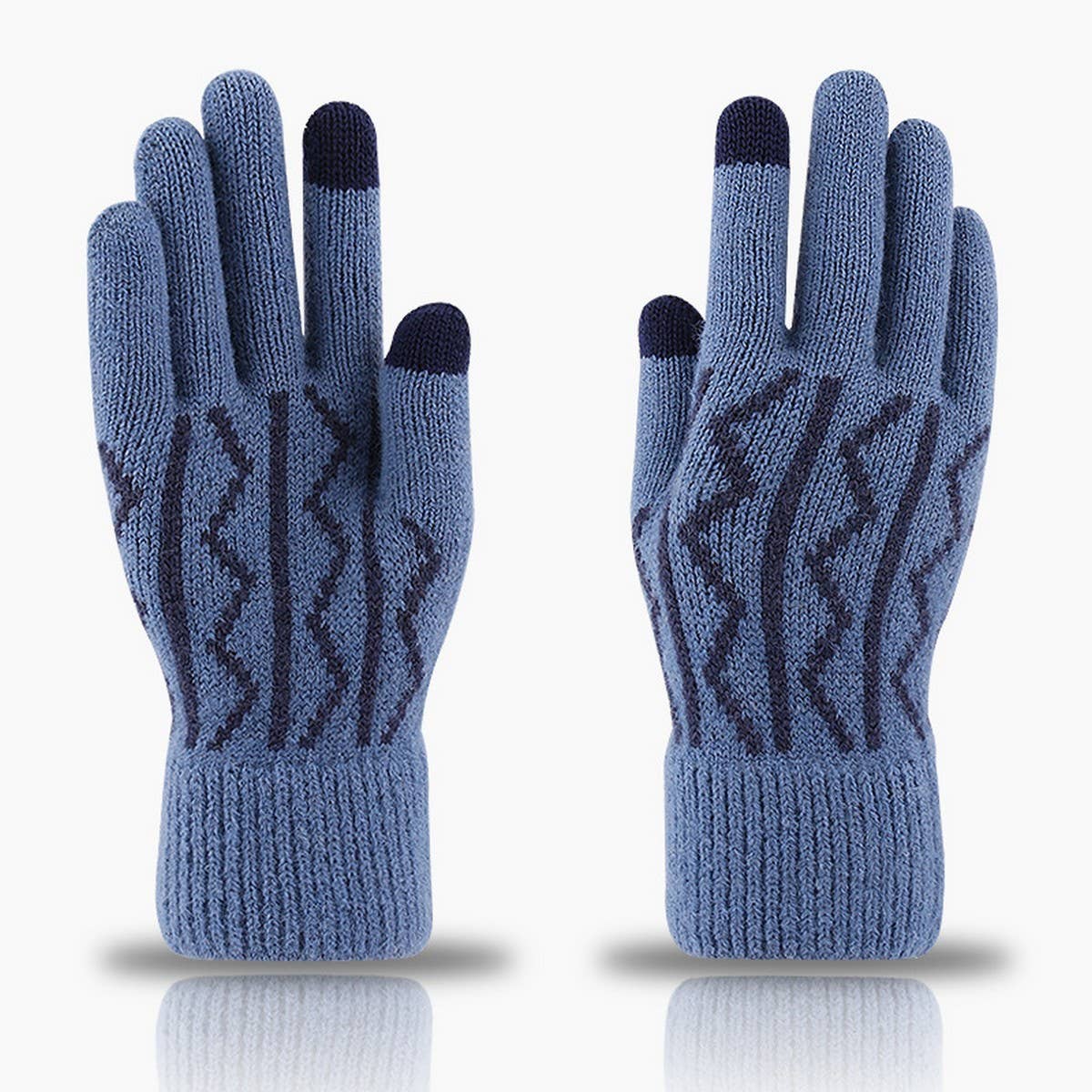 WINTER WARM JACQUARD KNITTED TOUCH SCREEN GLOVES_CWAG0237