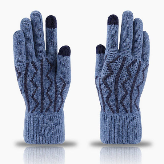 WINTER WARM JACQUARD KNITTED TOUCH SCREEN GLOVES_CWAG0237