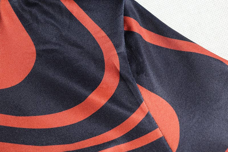 PRINTED SHEATH DRESS LONG SLEEVE MID-LENGTH SKIRT